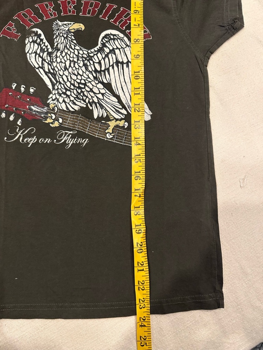 Freebird Graphic Tee - Black with White & Red Eagle - Picture 6 of 7